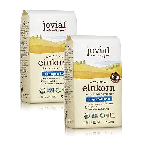 Jovial Einkorn - Harina para hornear, 100% orgánica Einkorn multiusos | Alta en proteínas | Sin OMG | Certificado orgánico por USDA | Sabor
