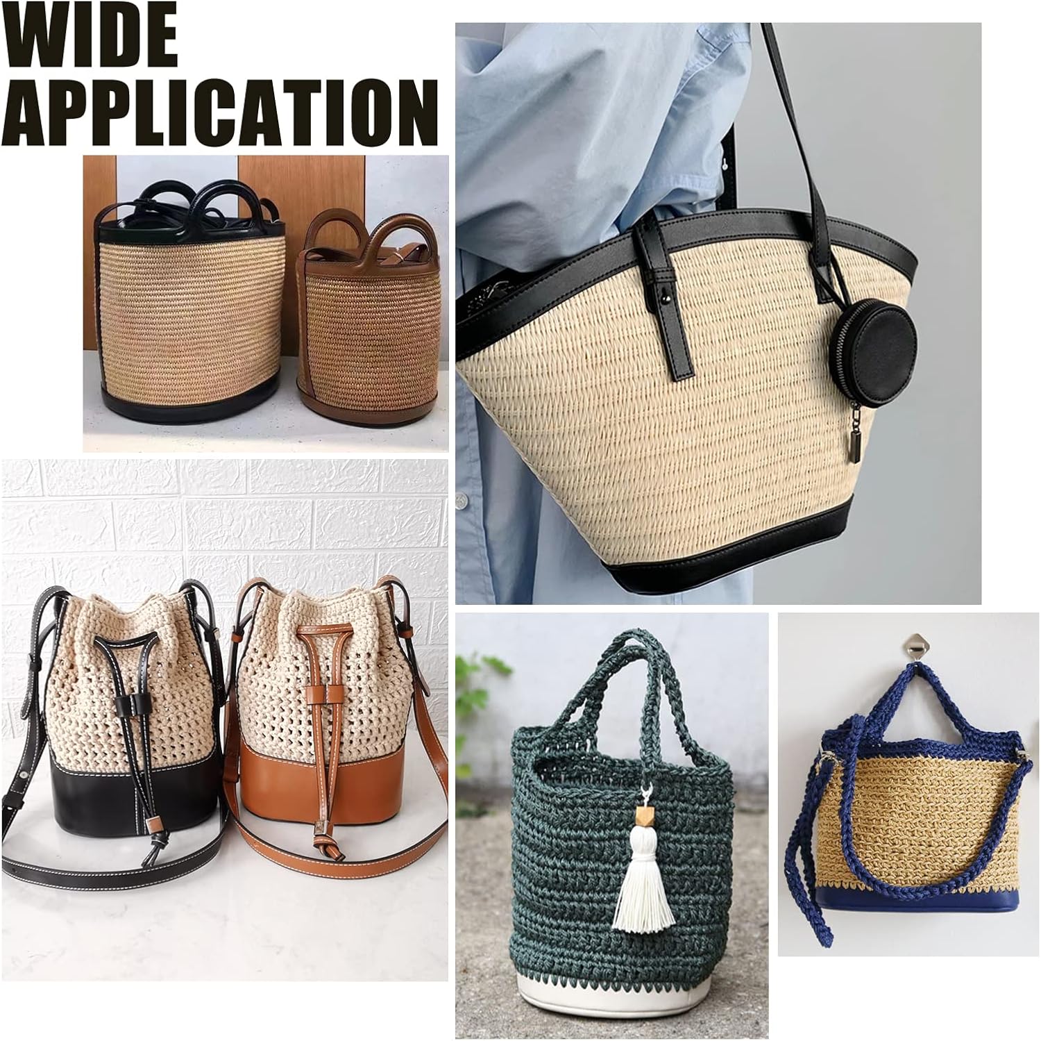 PH PandaHall 1pc 3D Knitting Crochet Bag Shaper Pad, 12.6 x 4.7" Boat Shape PU Leather Bag Bottom Black Bags Insert Cushion Base with 2.5mm Holes for Pet Shopping Weaving Tote Bag Women Bag