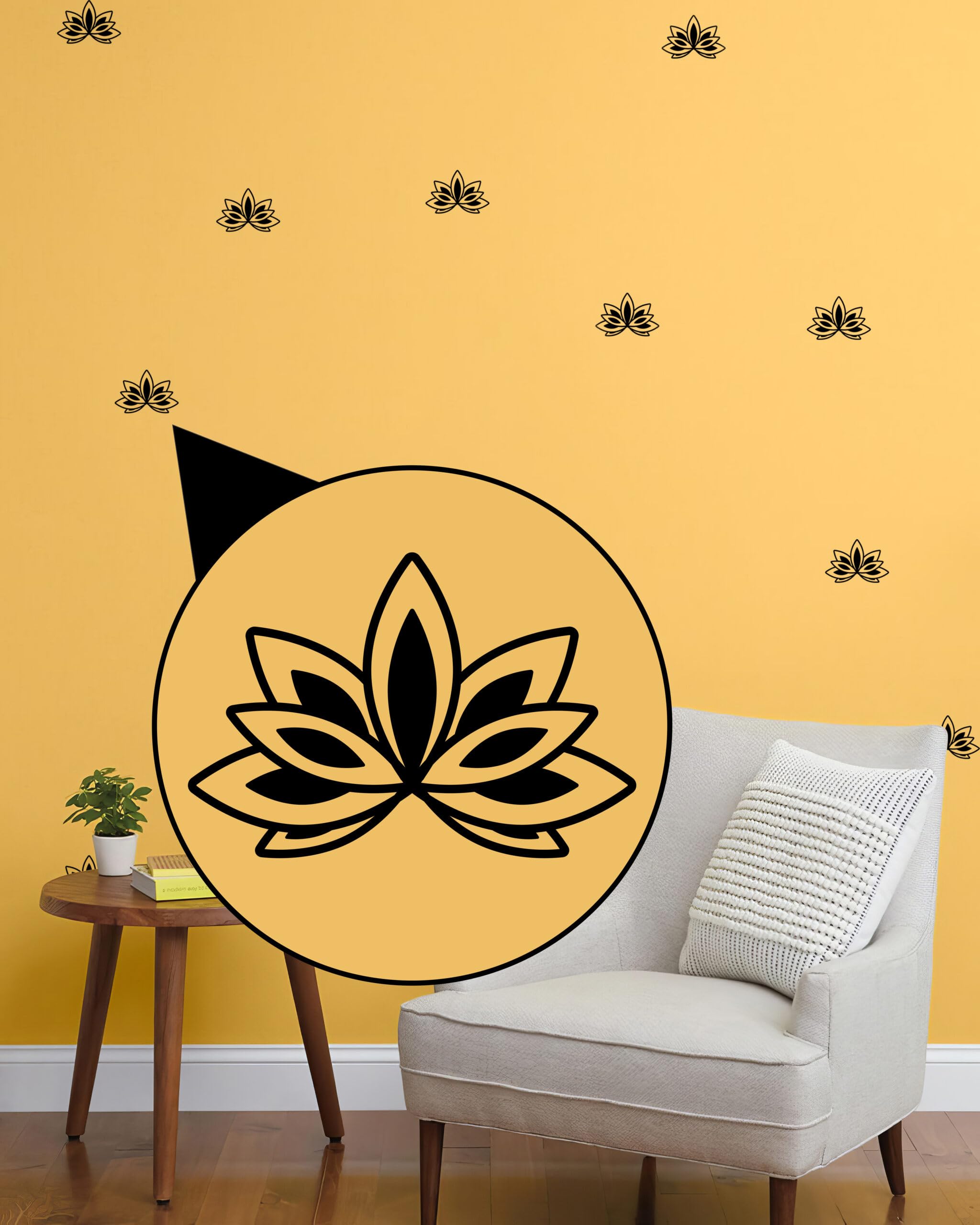 WallDesign Lotus Pattern Black Colour Set of 60 Floral Wall Stickers for Bedroom, Kids Room, Hall, Home Décor, Living Room (B0154K9844) Amazon Price History, Amazon Price Tracker