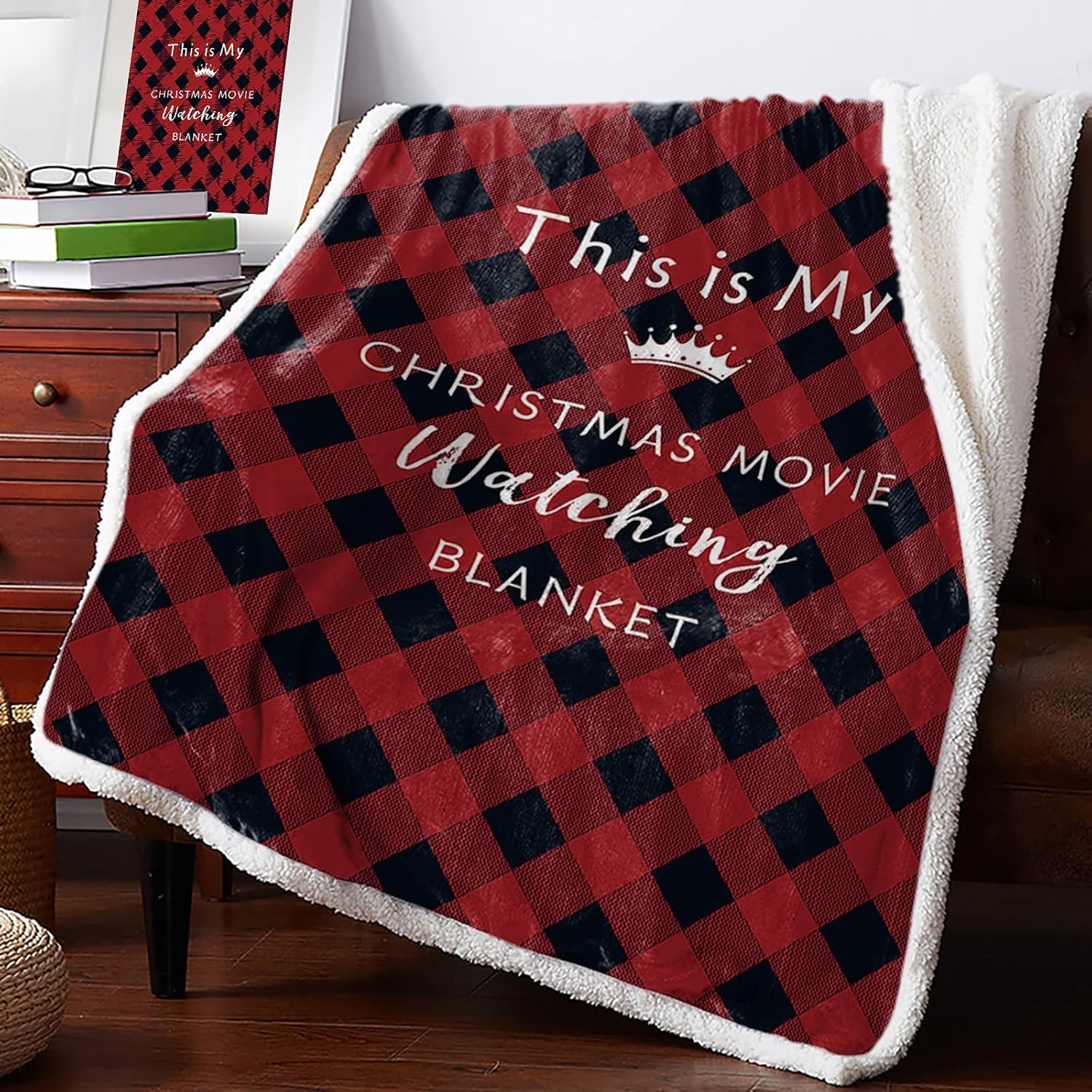 Christmas Sherpa Fleece Throw Blanket for Bed Couch My Xmas