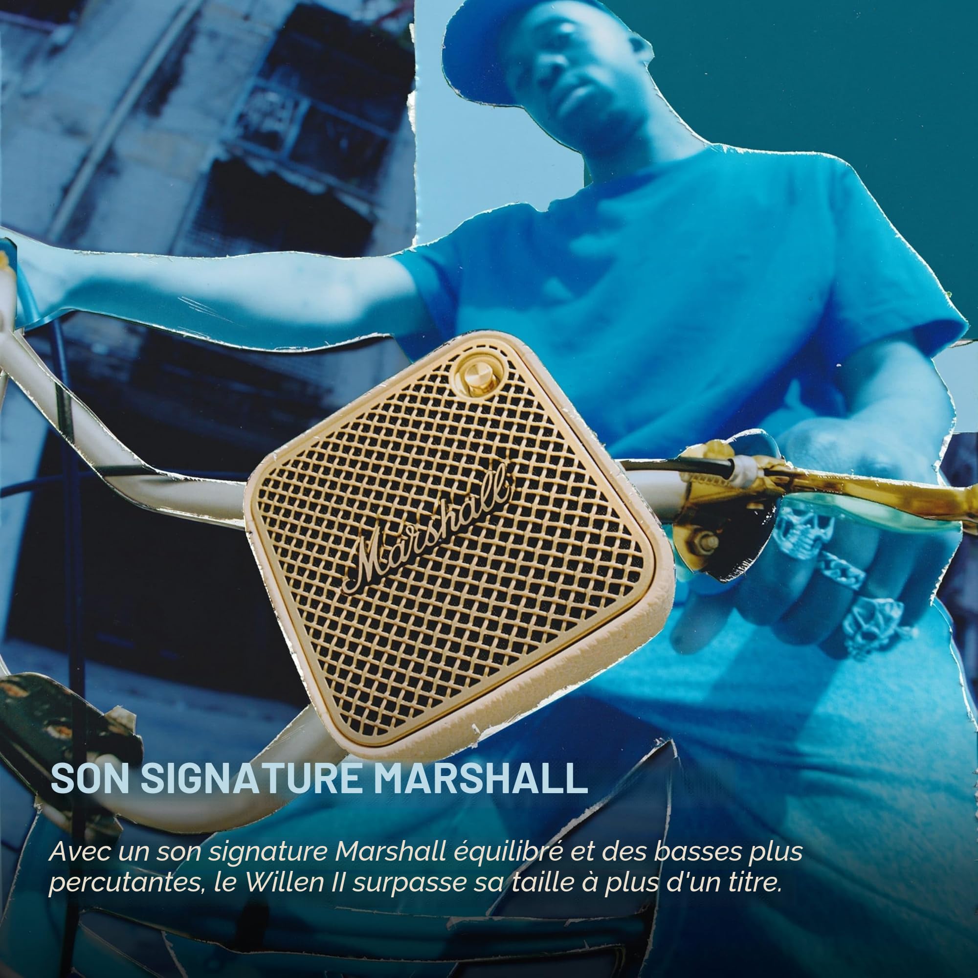 Marshall Willen II Haut-parleurs Bluetooth sans Fil 17 Heures de Lecture IP67 étanche Charge Rapide - Crème