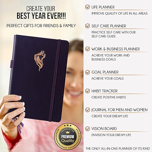 Miniatura 3 de Agenda por horas agenda diaria, semanal y mensual sin fecha con sección de presupuesto, un viaje de 12 meses para aumentar la productividad y la