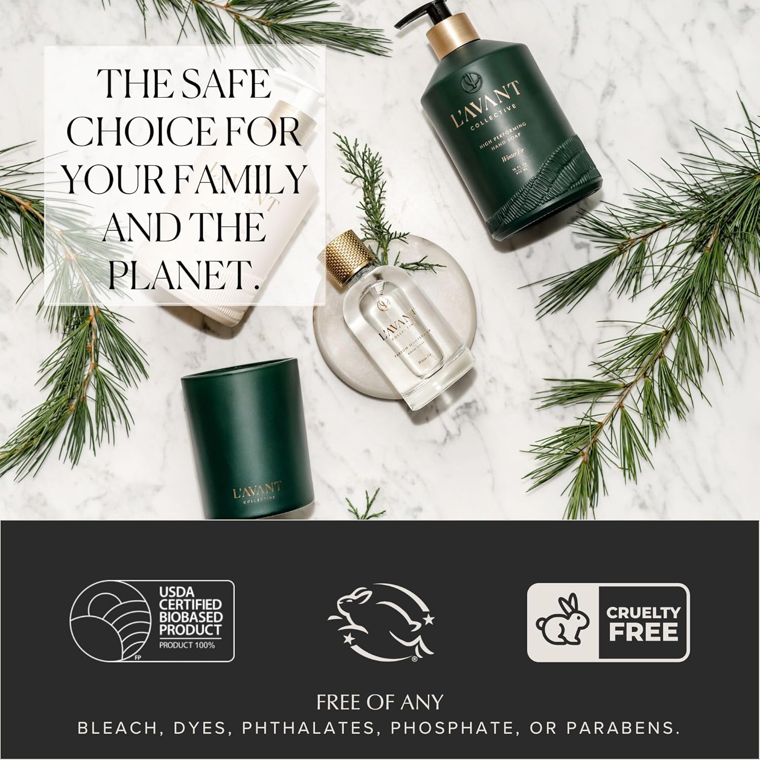 L'AVANT Collective Luxury Room Spray | Winter Fir | Non-Toxic Holiday Linen Spray & Air Freshener with Essential Oils | Room Freshener, Fabric Spray & Home Fragrance | 100 ml Glass Bottle