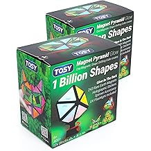 TOSY Magnet Pyramid Glow - 1 Cube Transforms into 1 Billion Shapes, 12 Pieces, 243 Rare Earth Magnets, Glowing, Christmas Stocking Stuffers Gift for Kids, Creative Puzzle STEM/STEAM Toy, 2-Pack