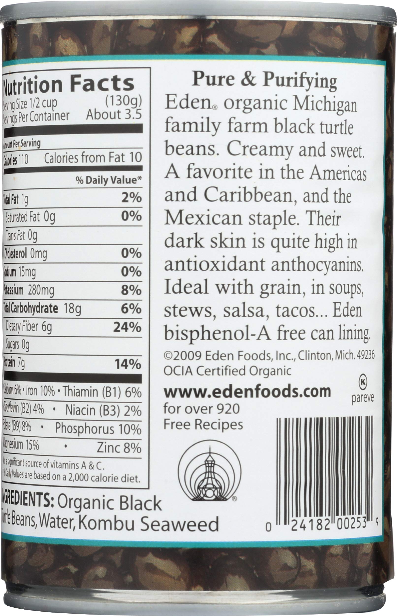 Eden Foods Organic Black Beans, 15 oz