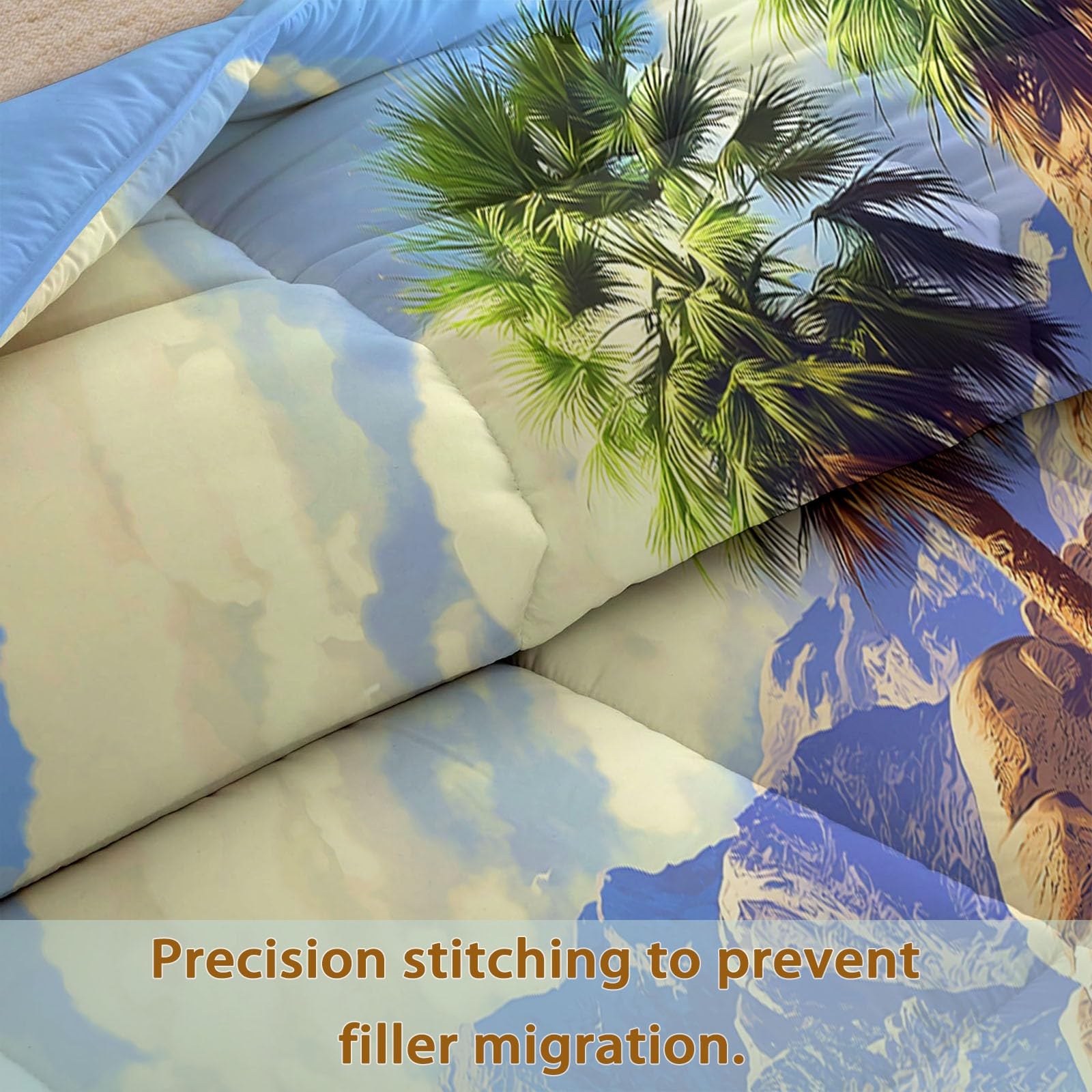 Générique Błękitna Kołdra Hipoalergiczna kołdra 140 x 200 cm, abstrakcyjny Dinozaur Góry Kołdra Luksusowy zestaw pościeli - Miękka kołdra dla dzieci Dziewcząt Chłopców Nastolatki