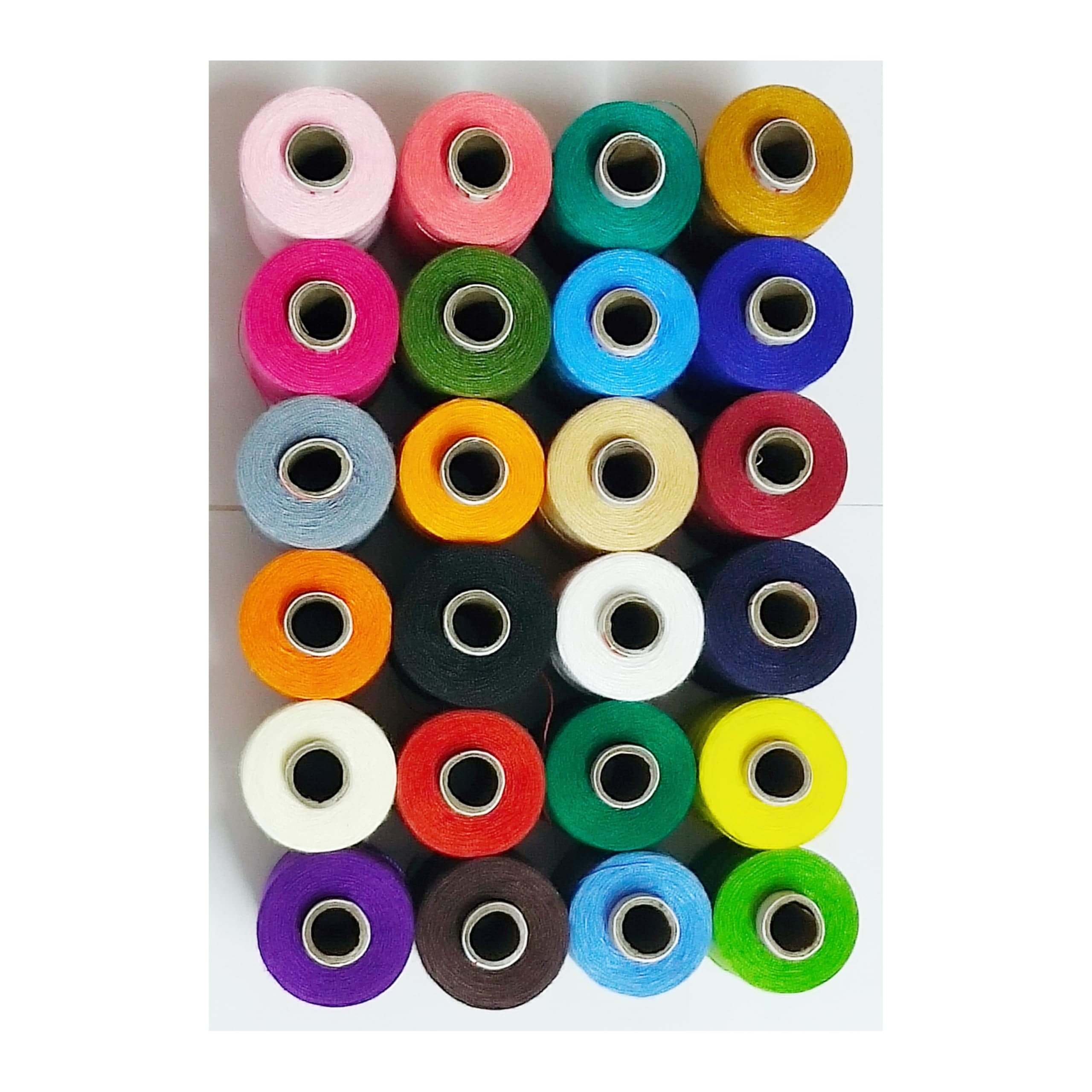 ZooHi 800 Meter Sewing Threads Basic Color Strong Cotton Polyester Threads for Sewing Dhaga Fast Premium Shade Spools for Machine Tailoring and Hand Stitching (24 Pcs, Regular Dark Color)