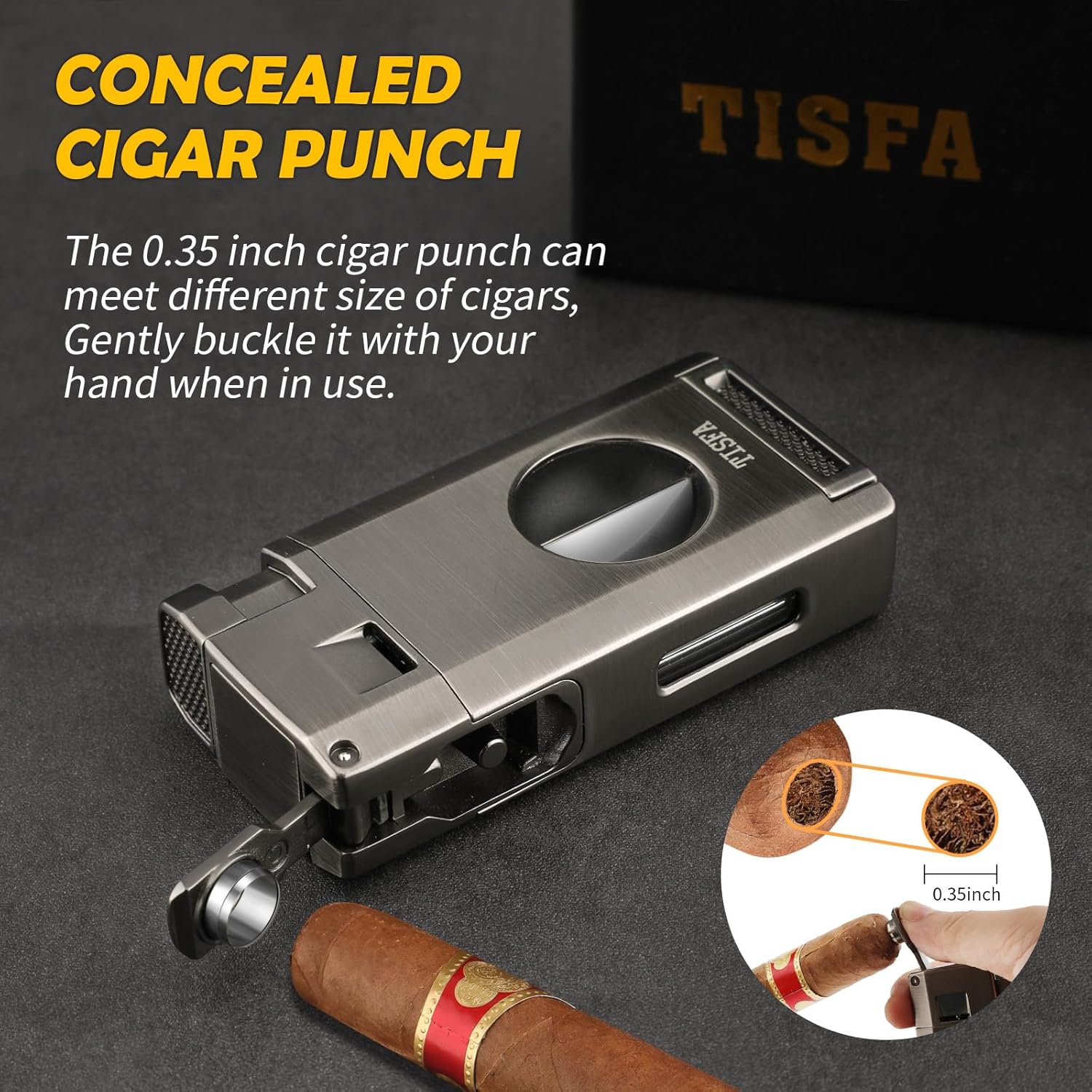 TISFA Cigar Humidor and Cigar Torch Lighter