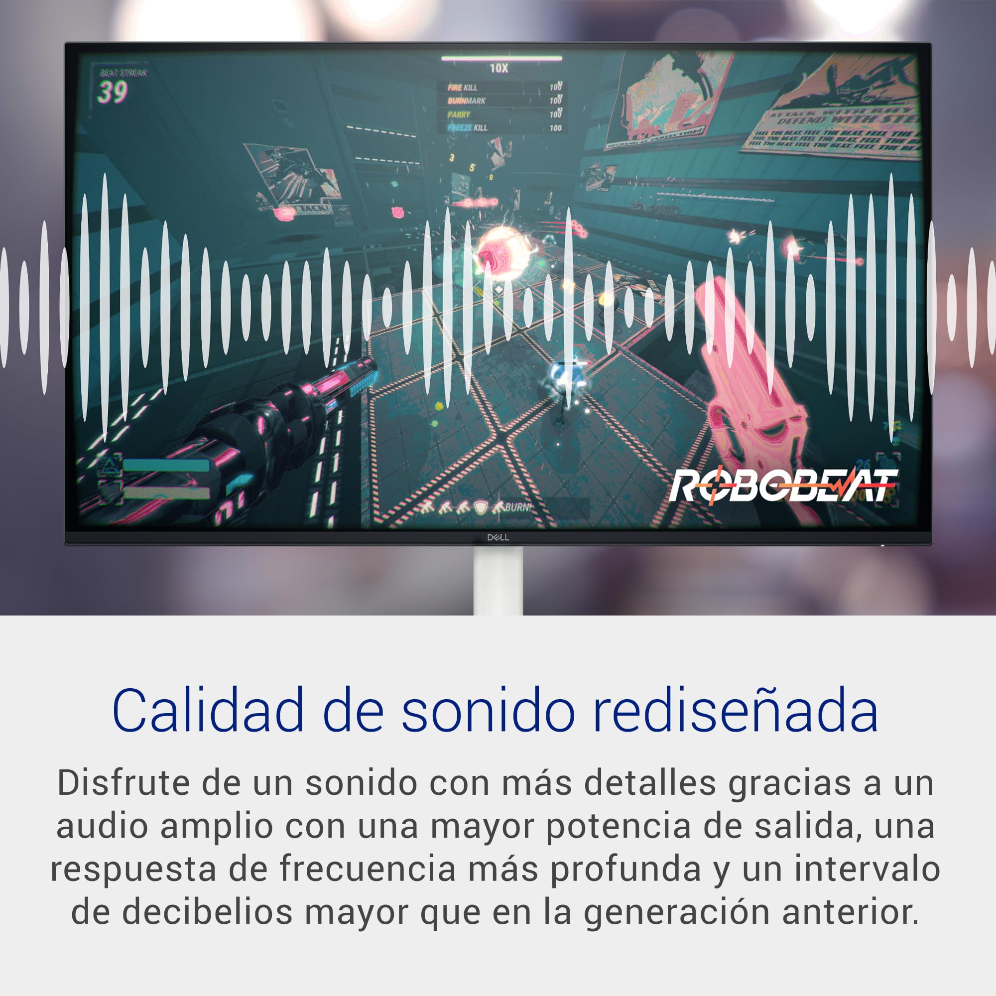 Dell S2425H 24" Full HD (1920x1080) Monitor, 100Hz, IPS, 4ms, 99% sRGB, Altavoces Integrados, Bisel Ultrafino, 2X HDMI, Blanco