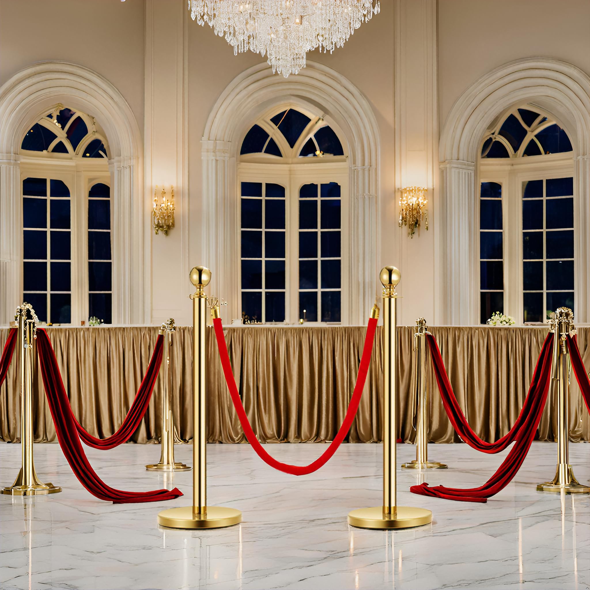 Edelstahl Absperrpfosten Seil Abgrenzungsständer Kugelkopf 1 Rote Samtseile Goldene Säule 2 Packung Crowd Control Barriers Für Theater Partys Hochzeit Museen Ausstellung