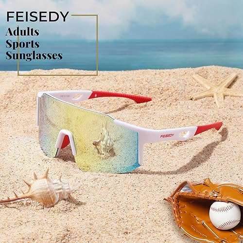 Miniatura 8 de FEISEDY Gafas de sol deportivas para hombres, mujeres y adolescentes - Béisbol, ciclismo, ciclismo UV400 protección B2388