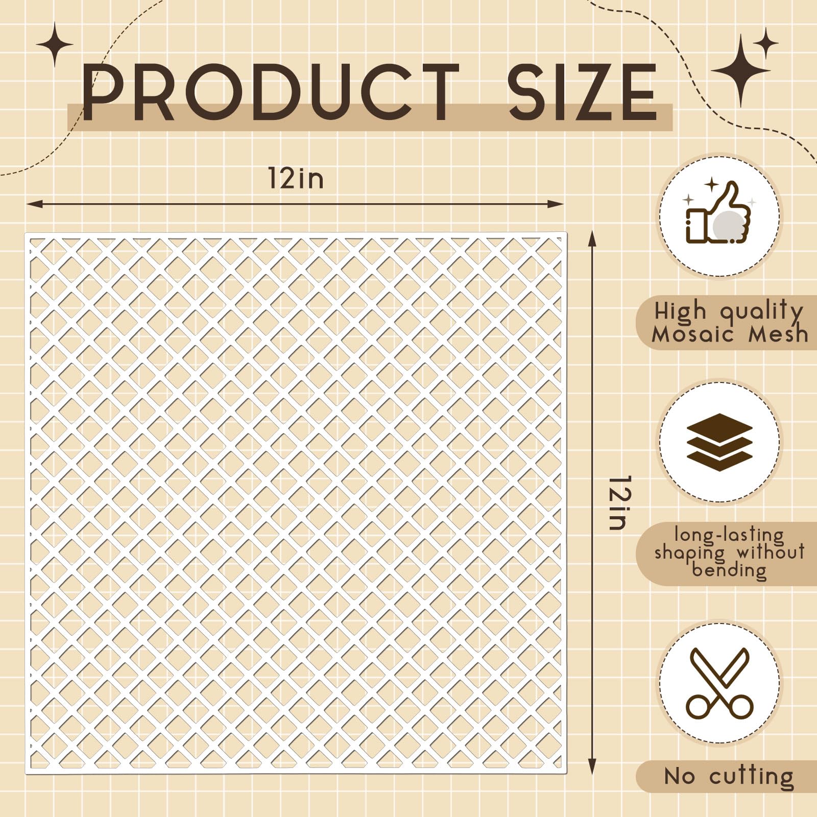 Teenyyou 22 griglie per mosaico con retro in rete con forte adesivo per installazione di piastrelle, 30,5 x 30,5 cm, resistenti alcaline in fibra di vetro