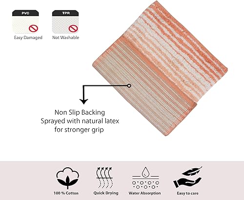 Miniatura 7 de Home Weavers Colección Gradiation 100% algodón para decoración de baño, alfombra lavable, tapete de baño, tapete de cocina, juego de alfombras de