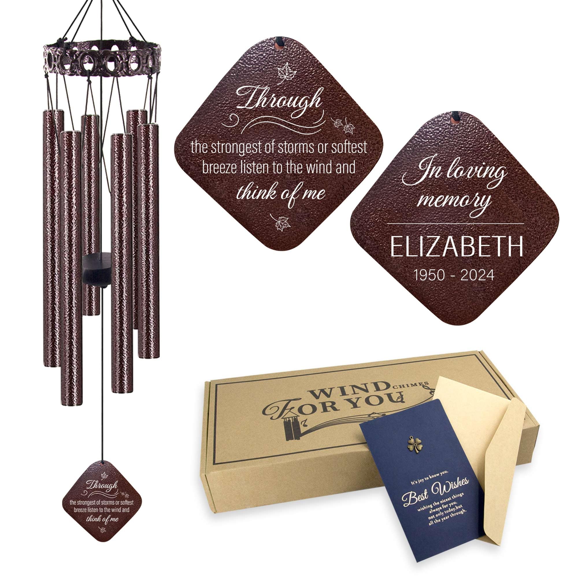 ASTARIN Personalized Memorial Wind Chimes, Customized Wind Chime for Loss of Loved One/Mother/Father, Wind Chimes for Outside Garden Decoration, Sympathy Gifts for Women/Man