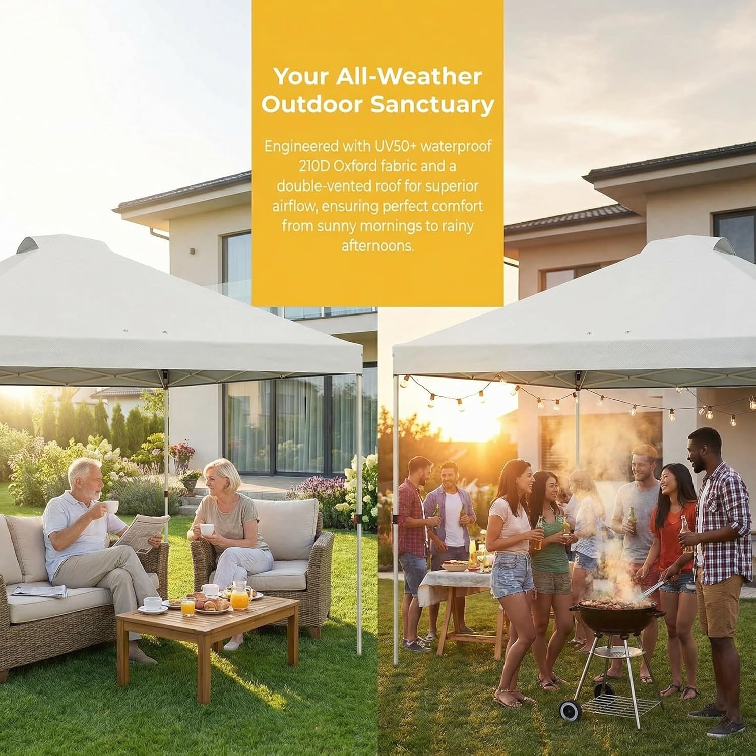 Waterproof Pop Up Gazebo Canopy Replacement Cover 300x300cm with 8 Drainage Holes, Double Vents, Uv Protection for Outdoor Events and Parties Dark Grey