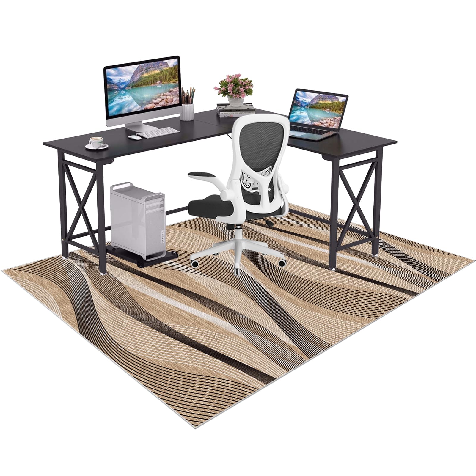 Office Chair Mat For Carpeted & Hardwood Floor Gaming Chair Mat Carpet Protectors Chair Mat Heavy Duty Anti-Slip Extra Large Door Mats For Home And Office Computer Desk Chair Mat 130 x 160 cm