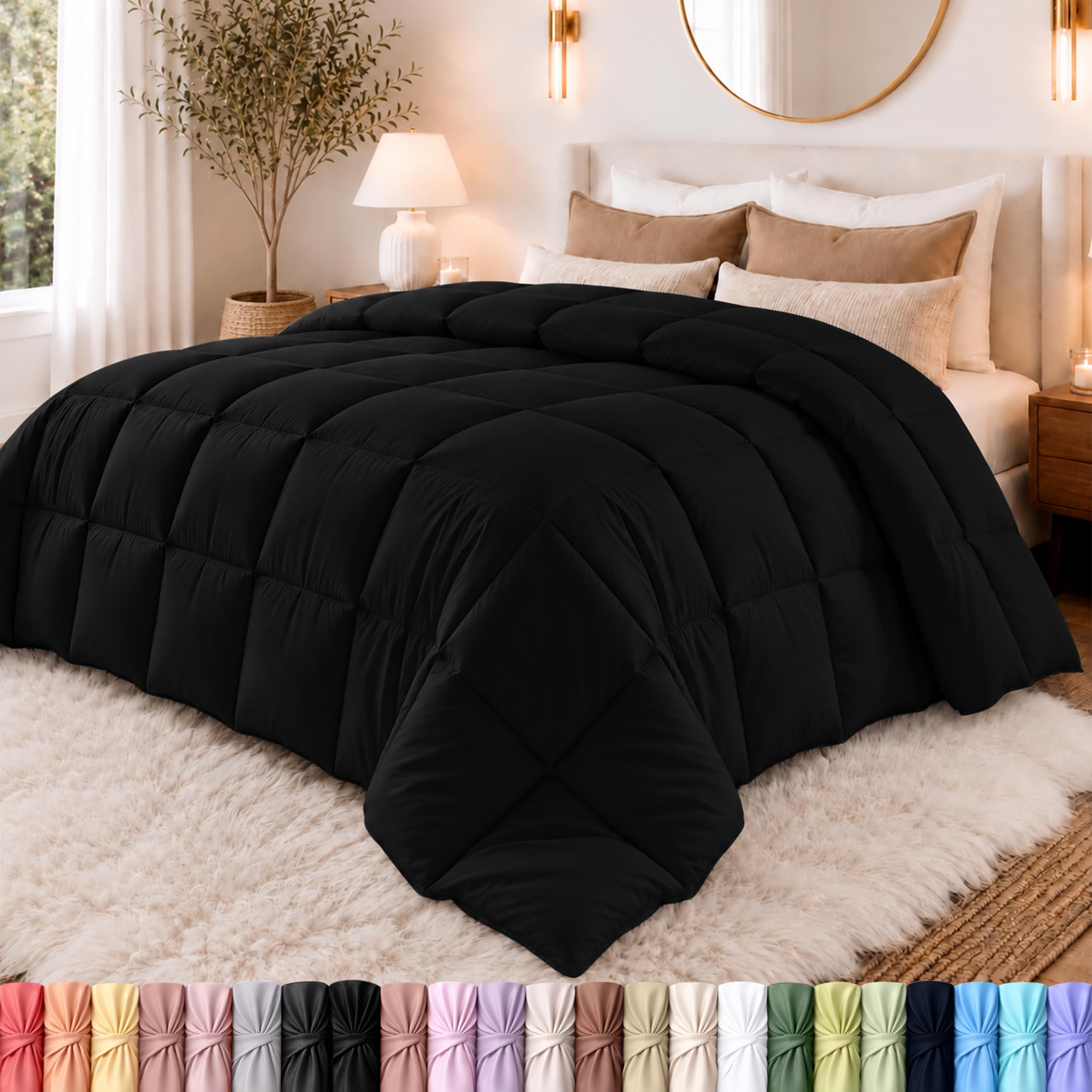 Utopia Bedding Duvet Insert, Comforter King Size 90 x 102 Inches, Black