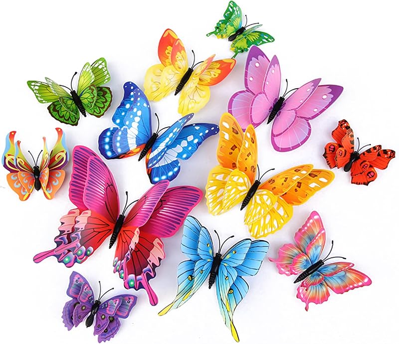 OPSEAM 3D Butterfly Wall Decor Butterfly Decorations Stickers with Magnets