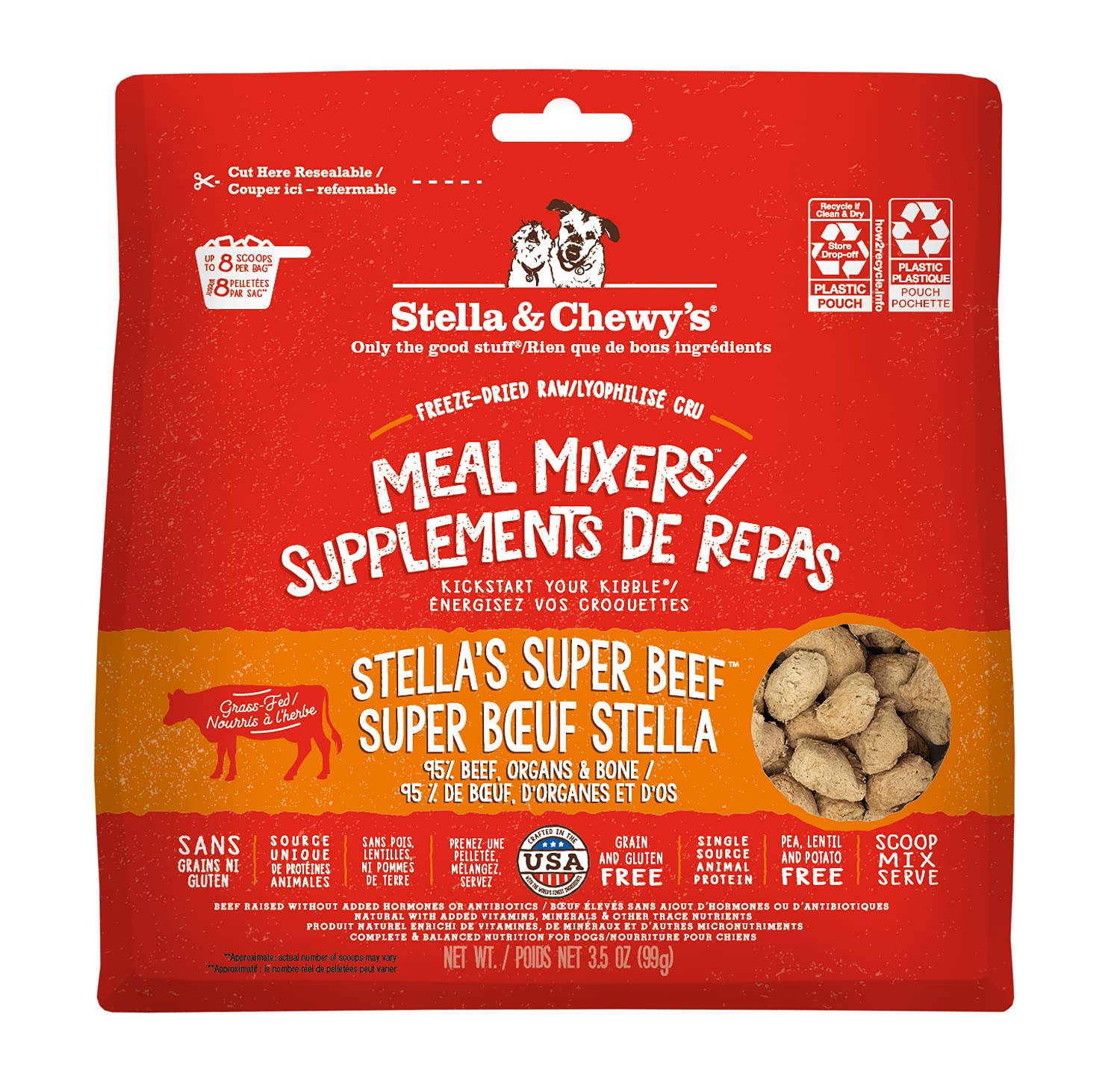 Stella & Chewy’s Freeze Dried Raw Super Beef Meal Mixer – Dog Food Topper for Small & Large Breeds – Grain Free, Protein Rich Recipe – 99g Bag image 8