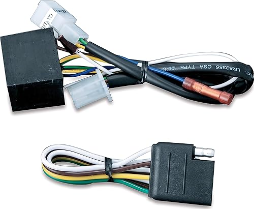 Kuryakyn 7675 Accesorio para motocicleta convertidor de 5 a 4 cables con conector plano de 4 pines para arnés de cableado de remolque Plug & Play,