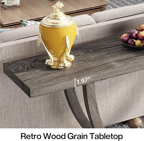 Miniatura 6 de Tribesigns Mesa de entrada de consola Farmhouse Mesa de consola de madera resistente de 63 pulgadas para entrada, mesa de sofá estrecha y larga con