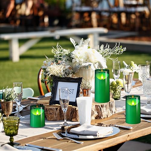 Miniatura 5 de NURADA Velas parpadeantes sin llama Velas LED de vidrio irrompible que funcionan con pilas, velas de acrílico con control remoto y temporizador para