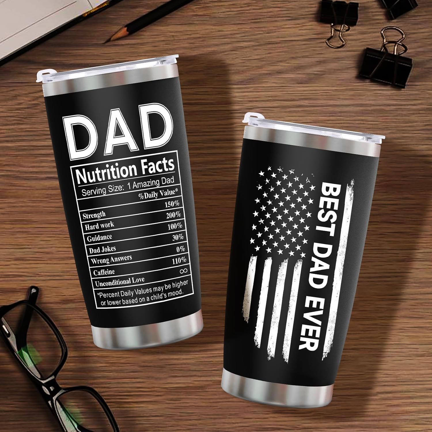 20Oz Stainless Steel Tumbler for Dad: Indoor Outdoor Work Essentials Leakproof Camping Gym Office Cup with Lid and Straw Christmas Anniversary Birthday Gift for Men Stepdad Husband Daddy Uncle - Image 4