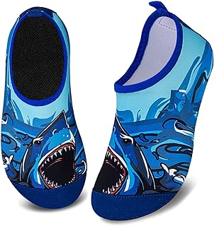 Kids Water Shoes Girls Boys Toddler Non-Slip Quick Dry Aqua Socks for Beach Swim Walking (Big Shark, 22/23)