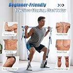 ALongSong Pilates Equipment Pilates Reformer Bar Set with Resistance Bands 20-180LBS for Home Gym Workout Fitness Yoga Twisting Squat Strengthen Muscles Enhance Flexibility Body Shaping