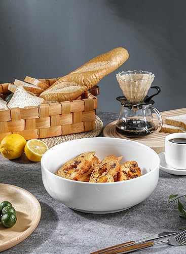 Miniatura 4 de Onniyor Ensaladeras grandes de porcelana, cuencos grandes de 2.8 cuartos de galón, juego de cuencos resistentes para pasta, cuencos para mezclar