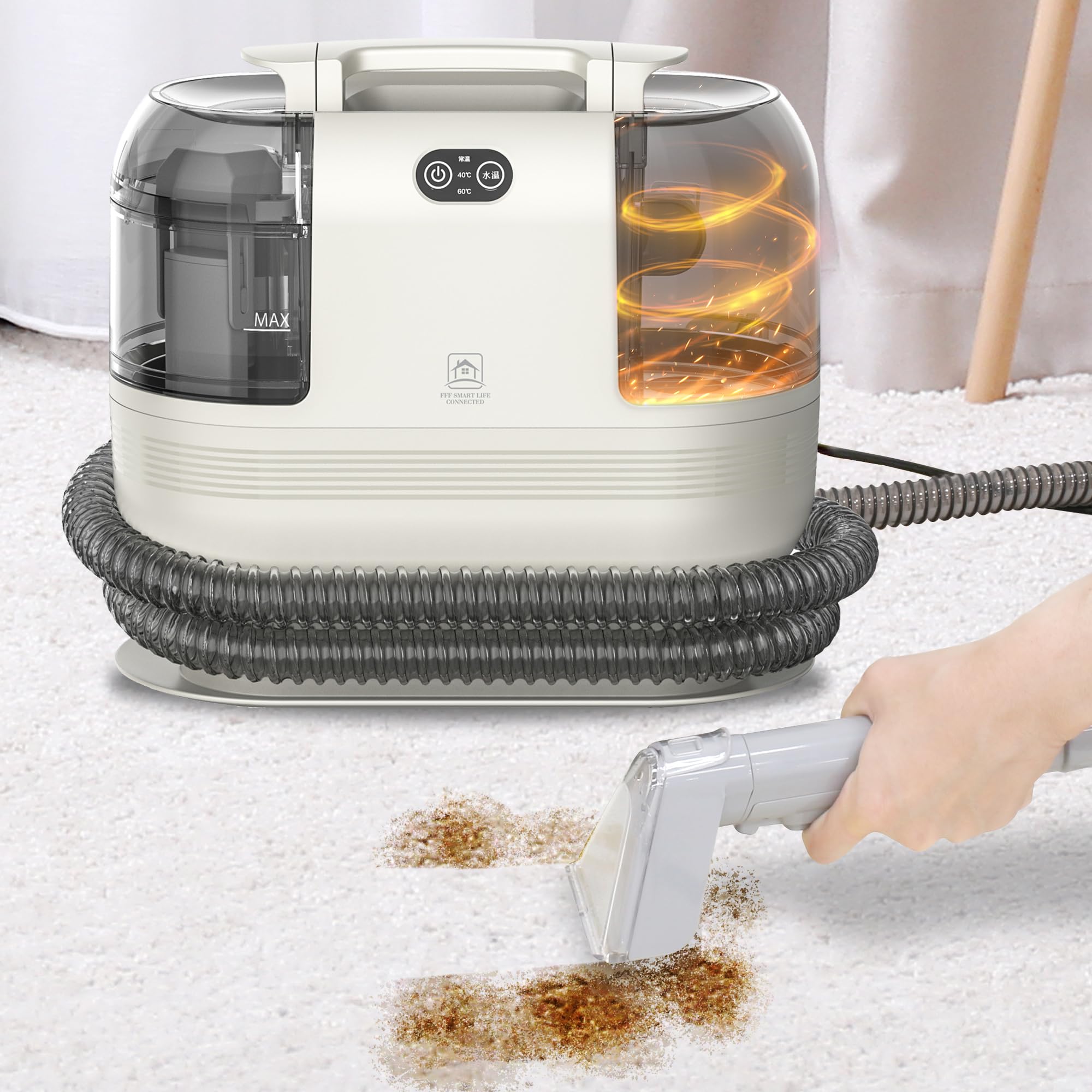 Amazon | カーペットクリーナー カーペットクリーナー【60度のお湯を 
