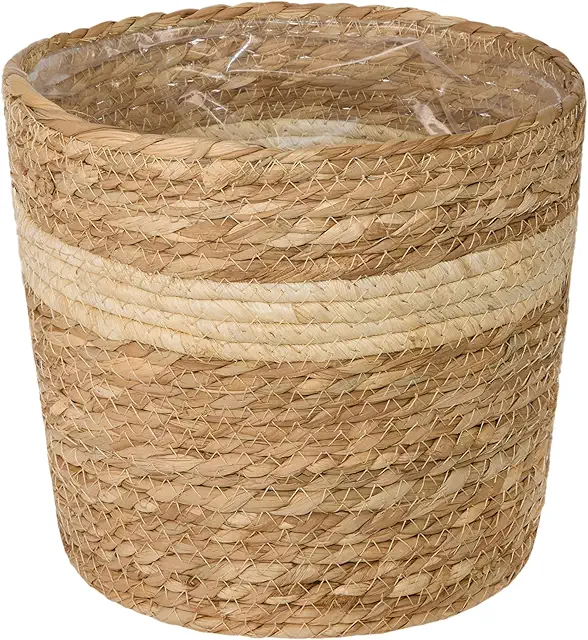 Natural Seagrass Jute Basket Planter with Waterproof Liner (Medium)