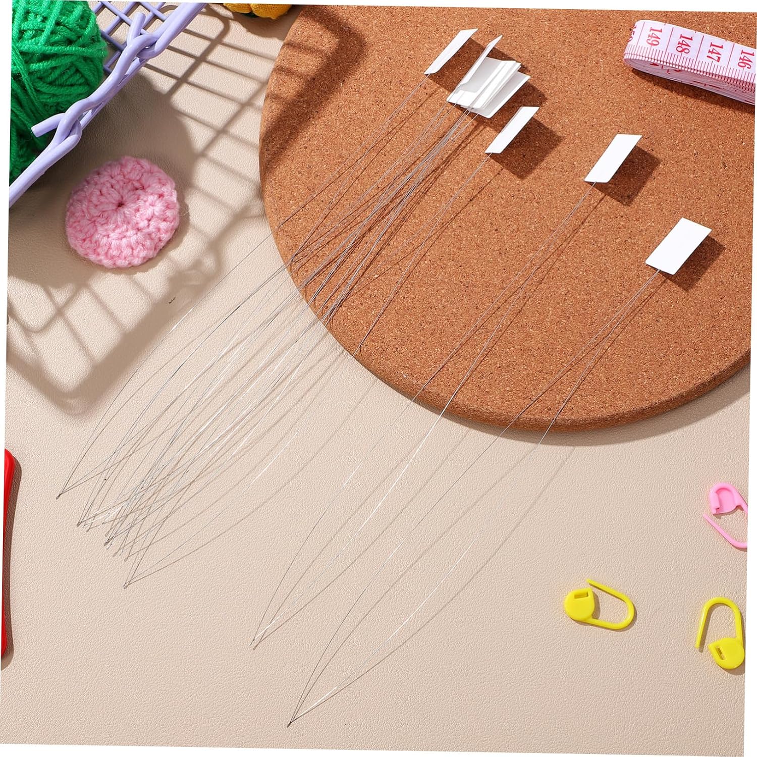 BEBEMOKO 50pcs Beading Needle Threaders Quick Needle Threading Tool for Sewing Crafting Beading Jewelry Suitable for Canvas and Cross