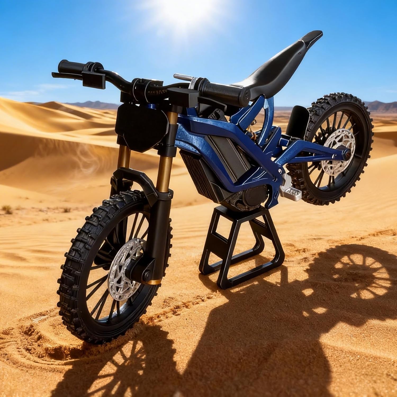Electric Dirt Bike for Surron Light Bee X, 1:9 Scale Off-Road Motorcycle Miniature, DIY Motorcycle Handcrafted Collectible Gift (Blue)