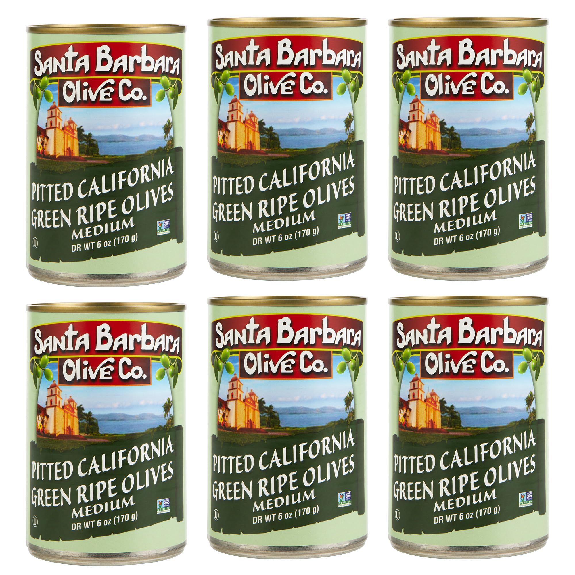 - Santa Barbara 6pk Large Pitted Green 5.75oz tins