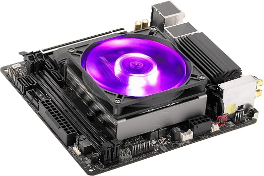 Cooler Master MasterAir G200P Low-Profile CPU Cooling System - 39.5mm Mini-ITX/SFF Clearance, High-Performance 92mm RGB Fan, 2 Copper Heat Pipes - AMD/Intel Compatible