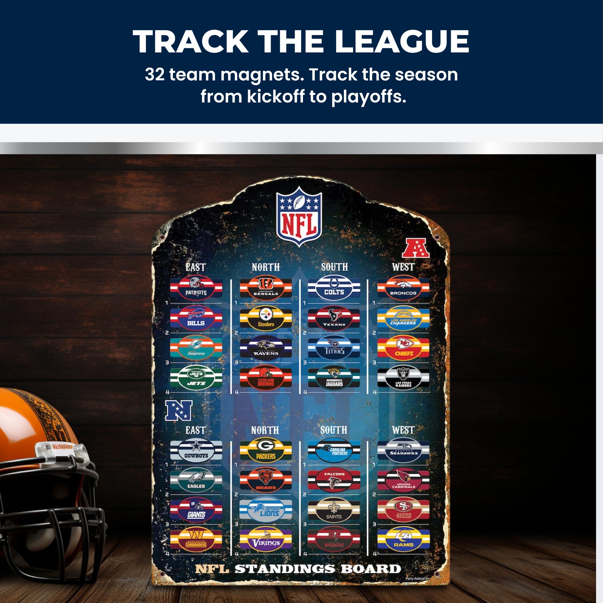 The Party Animal Magnettafel, Motiv: NFL, 34,3 x 47 cm