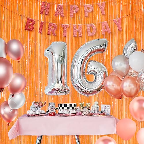 Miniatura 81 de Cortinas de flecos de oropel metálico rojo, paquete de 2 cortinas de fiesta de 3.3 x 8.3 pies para decoraciones de fiesta de cumpleaños, decoración