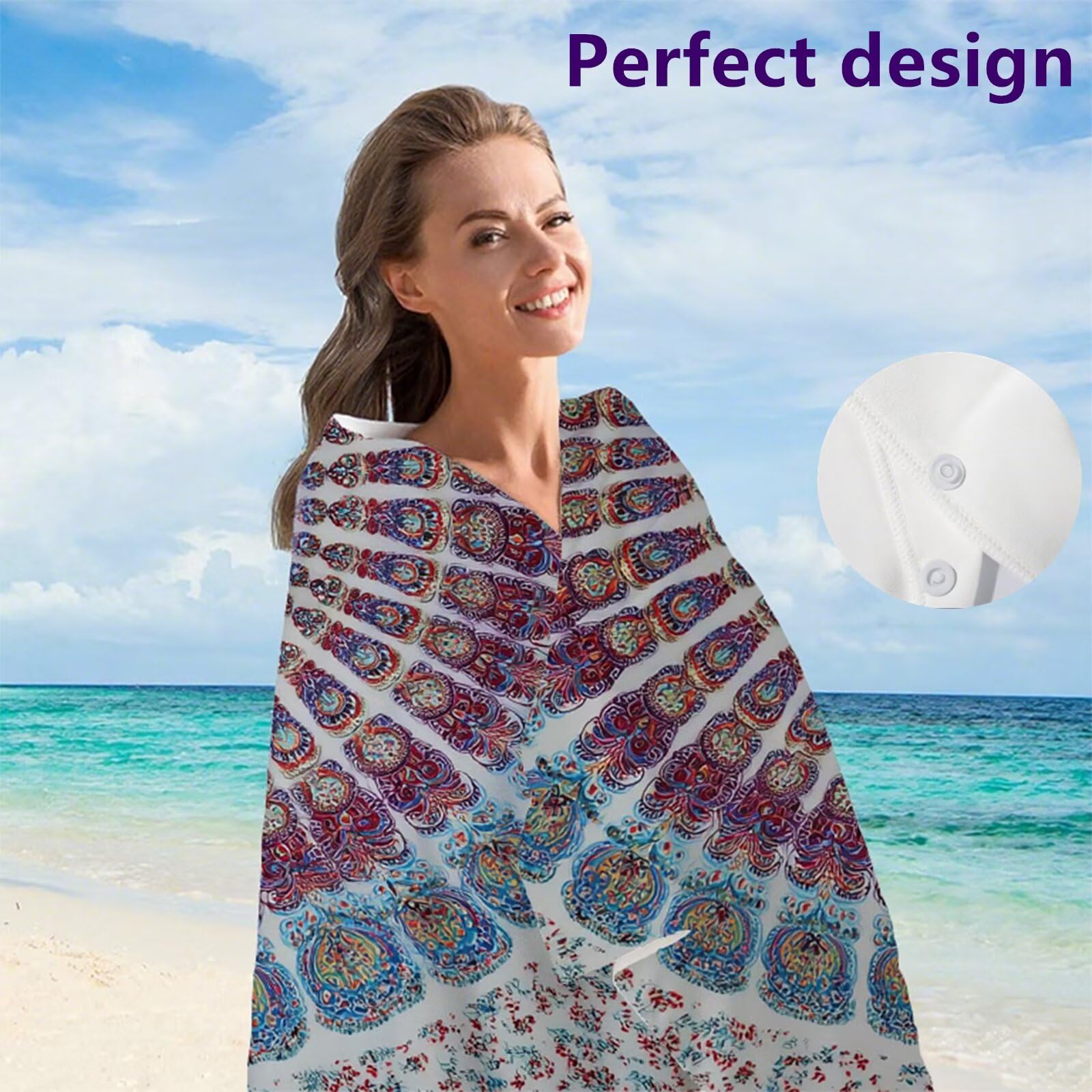 Telo Mare Microfibra 90x180 cm Telo Mare Grande, Asciugamano Palestra Assorbente Asciugatura Rapida, Asciugamano Mare Antisabbi Stuoia Spiaggia per Piscina, Campeggio, Viaggio - Turchia Retrò G1-932