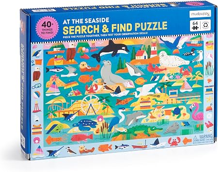 Mudpuppy - At the Seaside 64 Piece Search & Find Puzzle for Kids