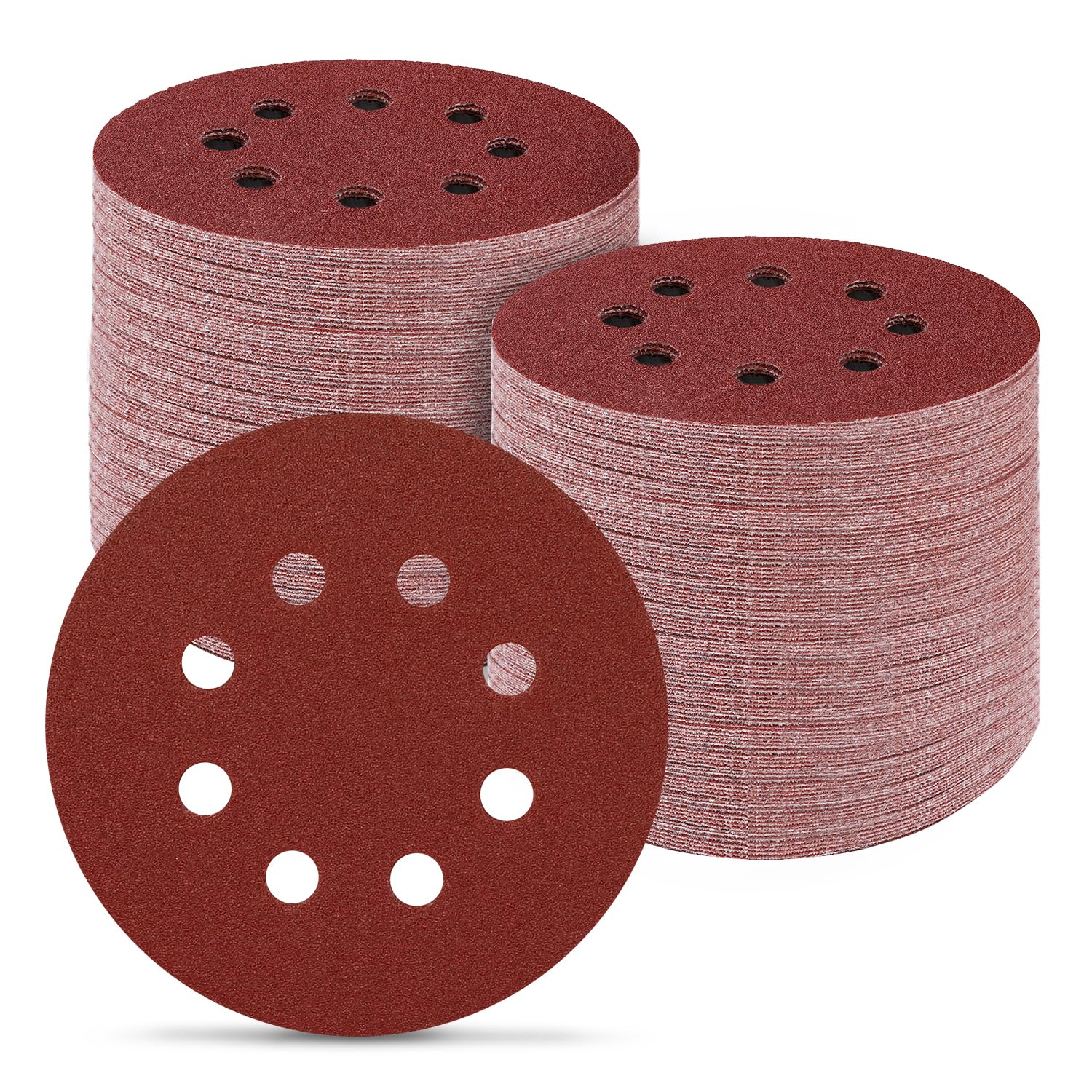 Sandpaper Sanding Discs Set: DEKOPRO 150 PCS 5 Inch 8-Hole Sandpaper Include 60,80,100,120,150,180,240,320,400 Grit for Random Orbital Sander