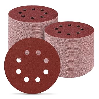 Sandpaper Sanding Discs Set DEKOPRO 150 PCS 5 Inch 8-Hole Sandpaper Include 60,80,100,120,150,180,240,320,400 Grit for Random Orbital Sander