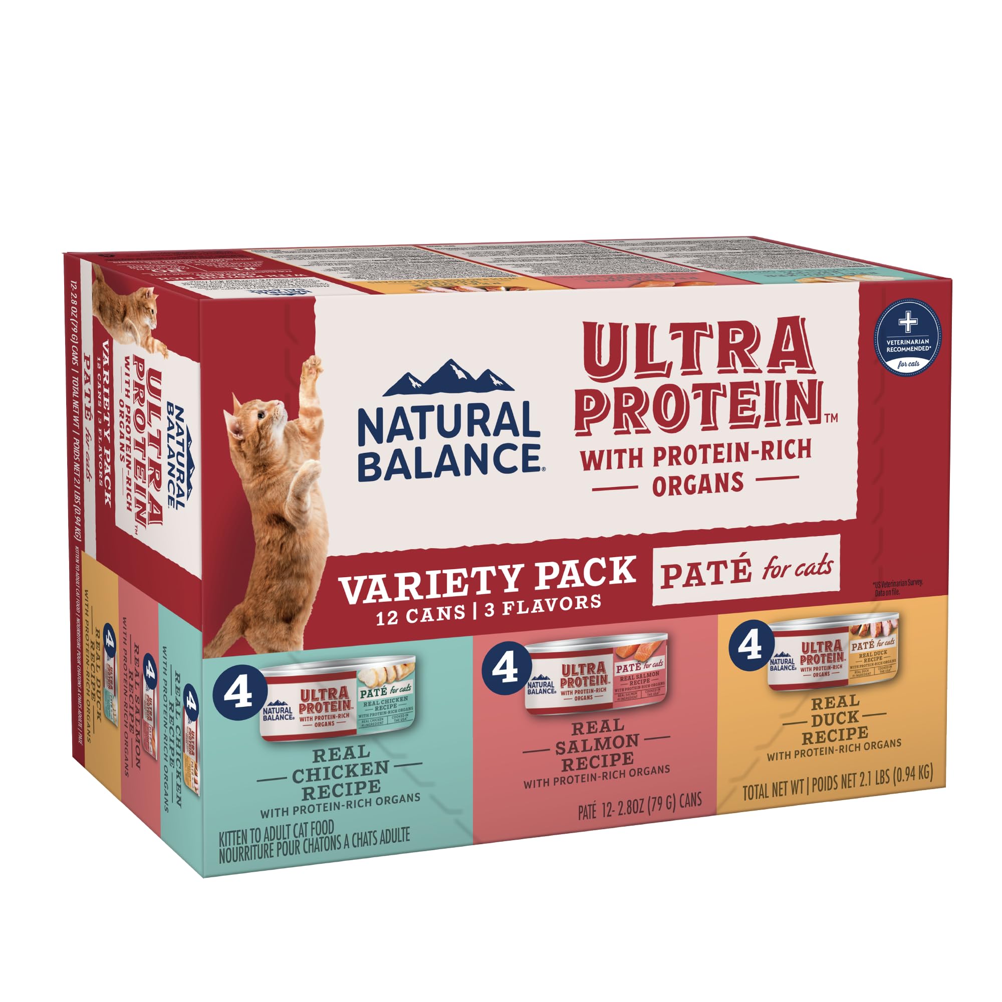 Natural Balance Ultra Protein Wet Cat Food Pate Variety Pack