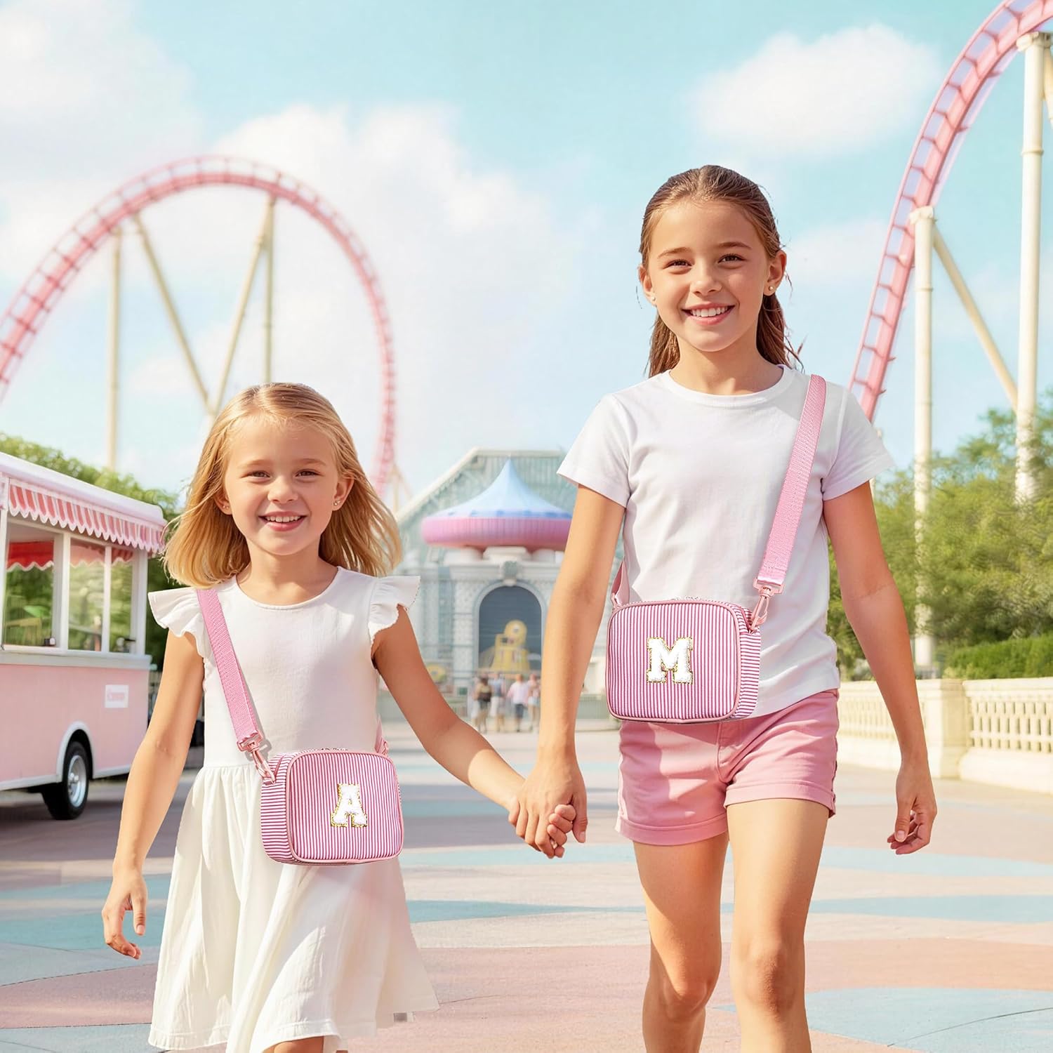 YOOLIFE Birthday Gift for Girls Kids - 2 3 4 5 6 7 8 Year Old Girl Birthday Gift | Initial Monogrammed Crossbody Bag for Girl Kid, Little Girls Purse for Kids Toddler Gifts for Daughter Pink S - Image 2