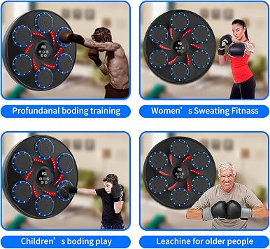 Music Boxing Machine for Adults Kids Large Size Interactive Punching Pad Trainer with Boxing Gloves Wall Mounted Electronic Musical Boxing Machine,9 Modes & 9 Speeds