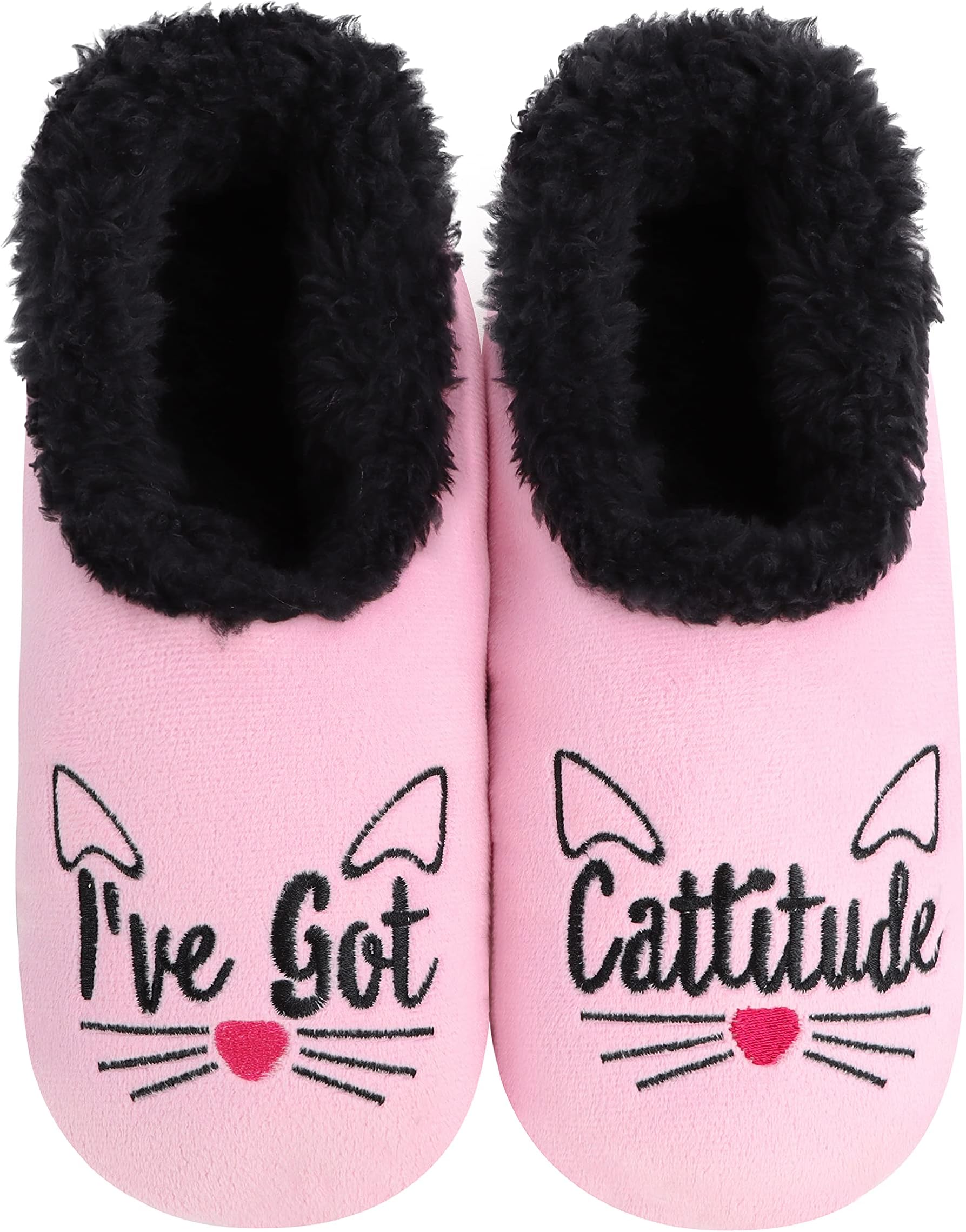 Snoozies Pairable Cat Slipper Socks Funny