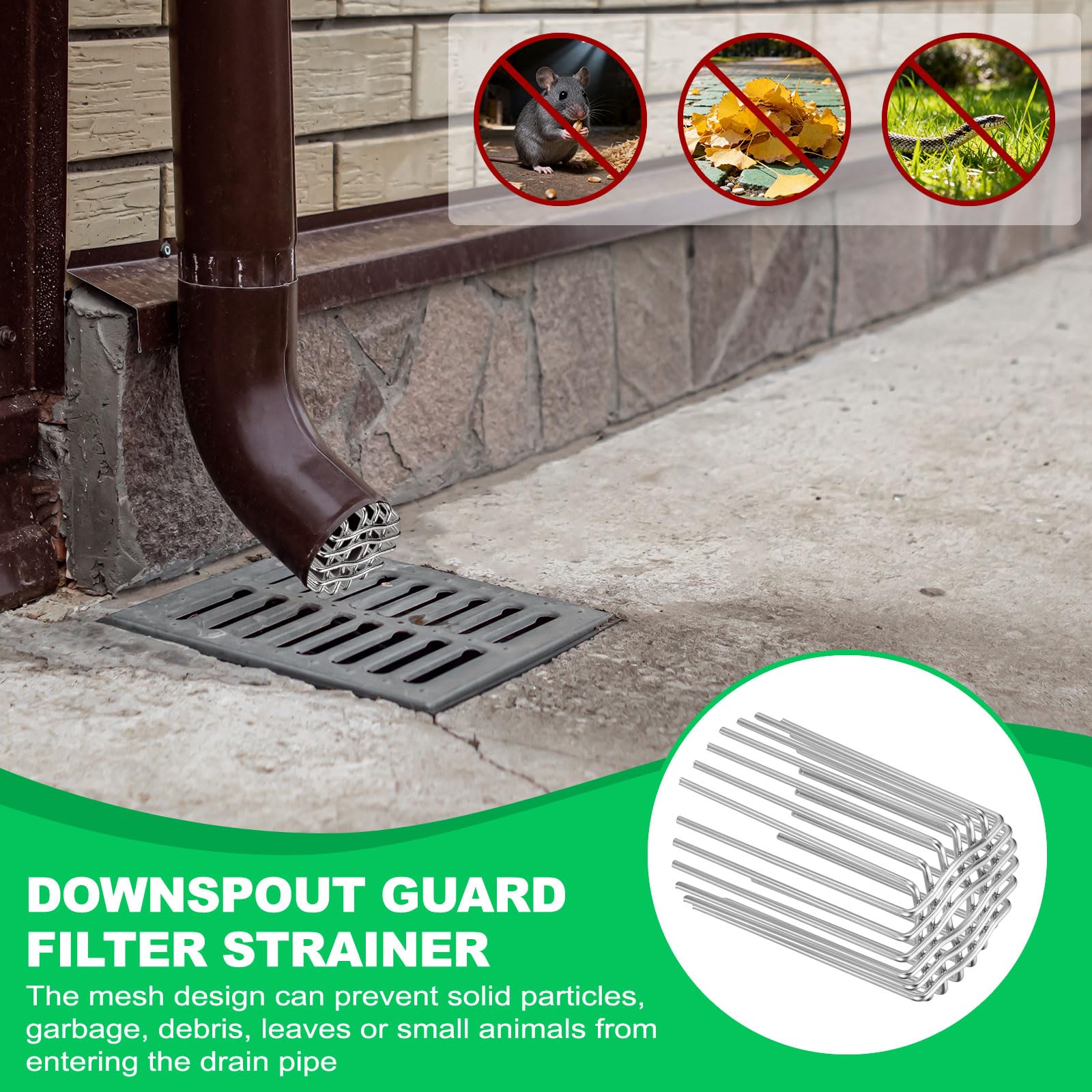 PATIKIL 2Pcs Filtro Protector De Canalón De 69 mm (2.7") De Diámetro | Exterior, Tapa De Terminación De PVC Malla De Cubierta De Techo Cubierta De Tubo De Escape Protector