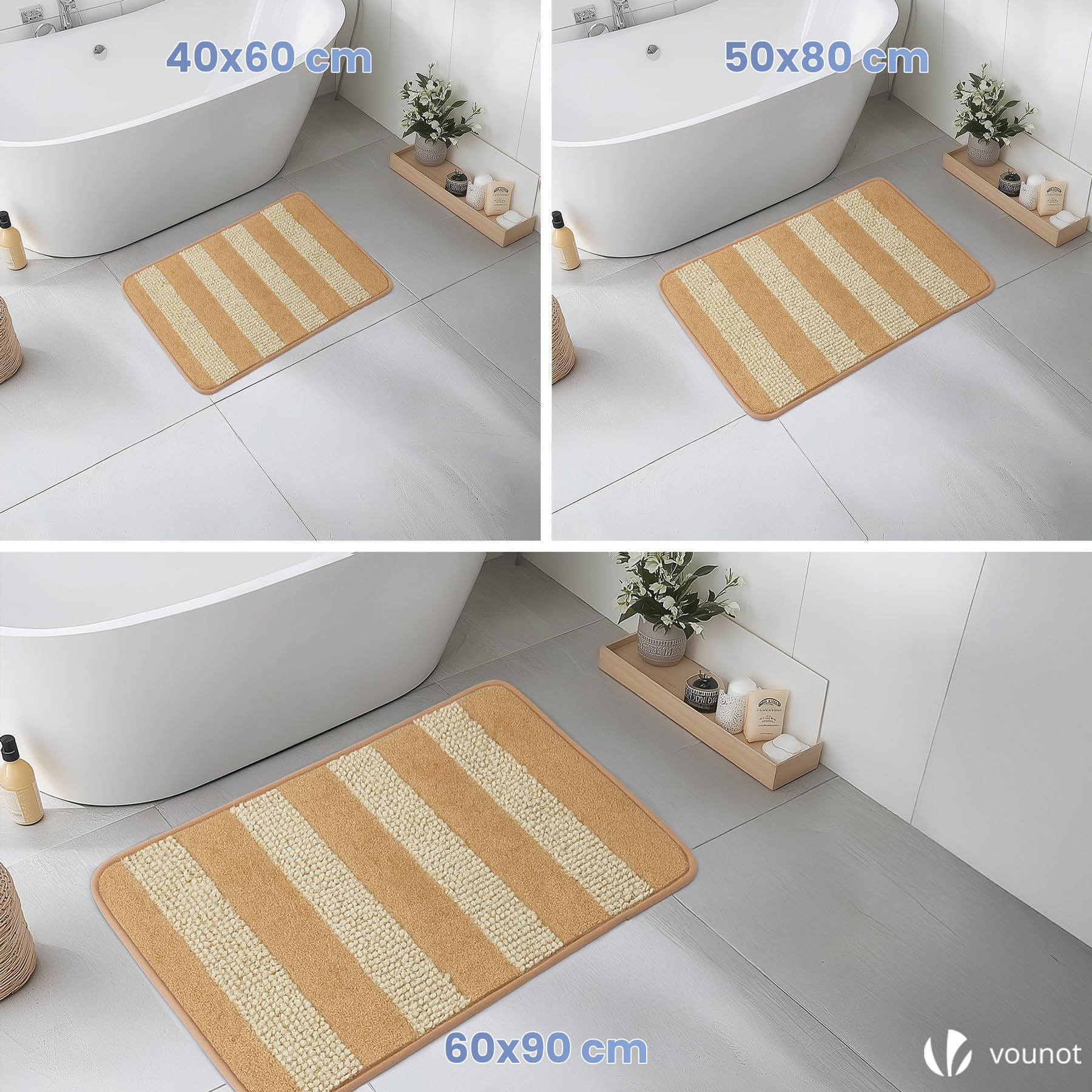 Tapis de Bain Antidérapant Doux et Absorbant Élégant Séchage Rapide Tapis de Bain Antidérapant Doux et Absorbant Élégant Séchage Rapide
