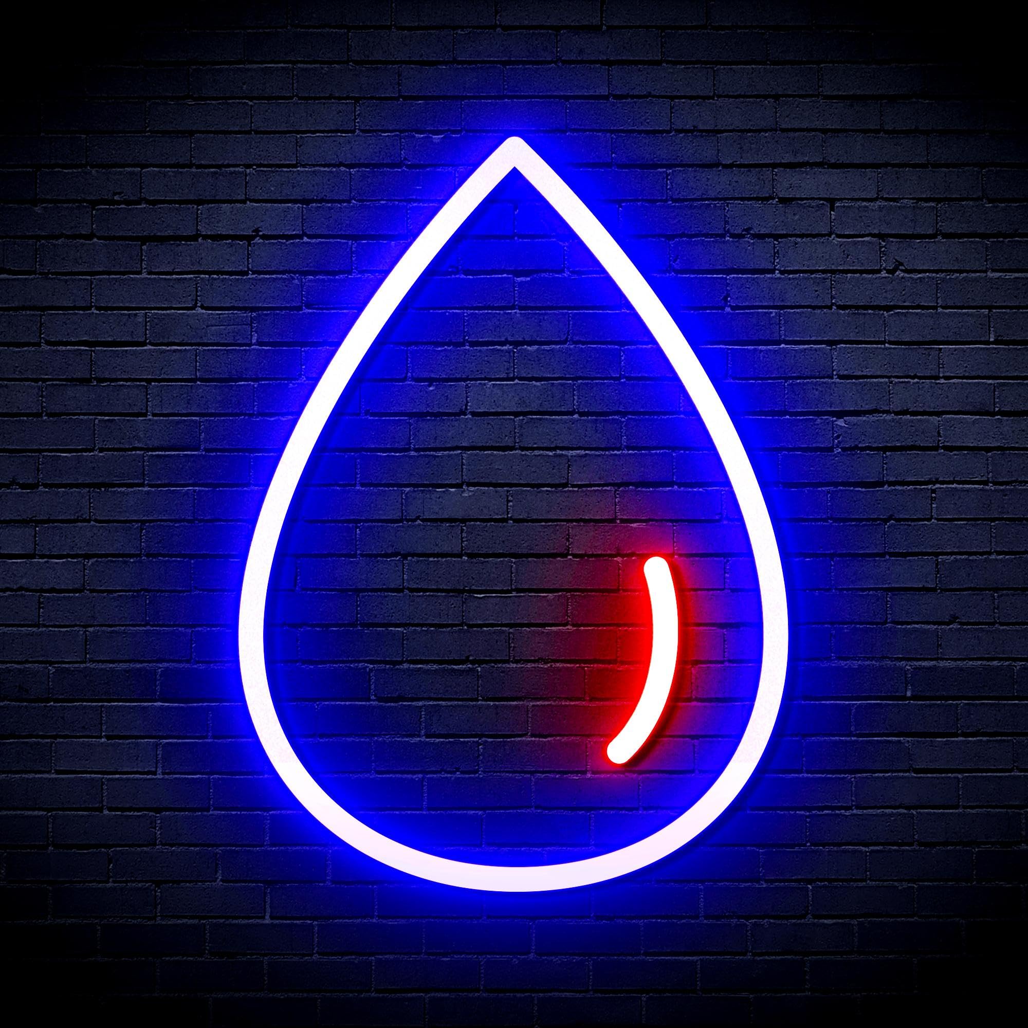 ADVPRO Water Droplet Flex Silicone LED Neon Sign - Red & Blue - st16s64-fnu0070-rb — image 1