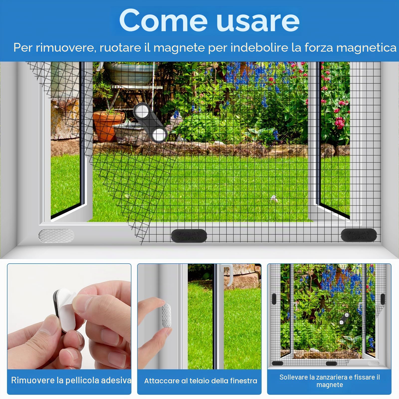 Set da 24 magneti per zanzariere 33 x 13 mm, clip magnetiche per zanzariere autoadesive, zanzariera magnetica finestra magnete zanzariera finestra senza forare per cucina soggiorno balcone e badge
